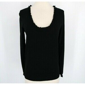 Max Studio Black sweater size s crew neck and ruffle trim sweater and pullover